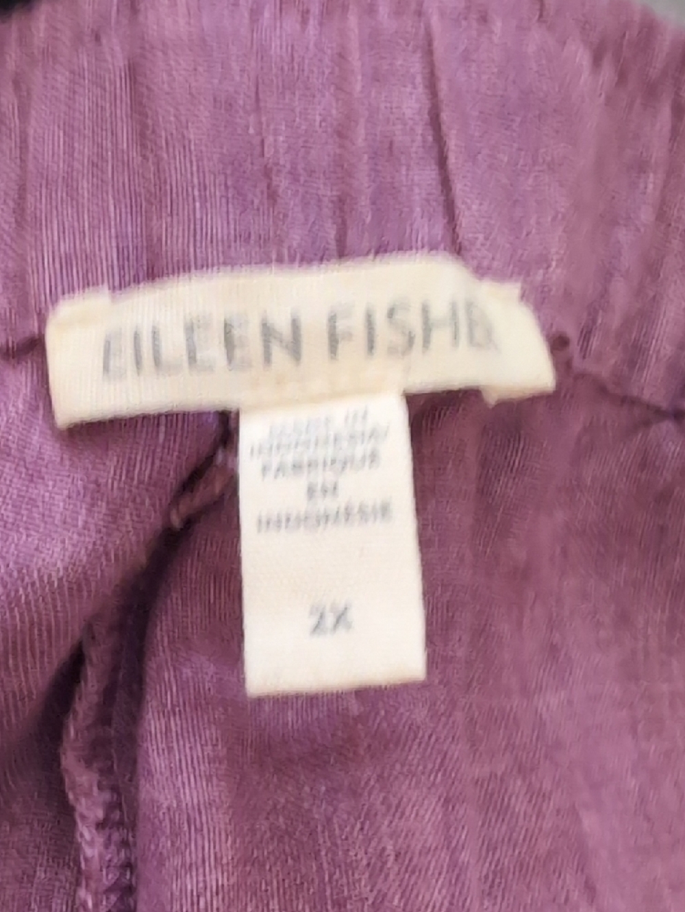 Eileen Fisher Plum Lightweight Pants - Picture 6 of 6